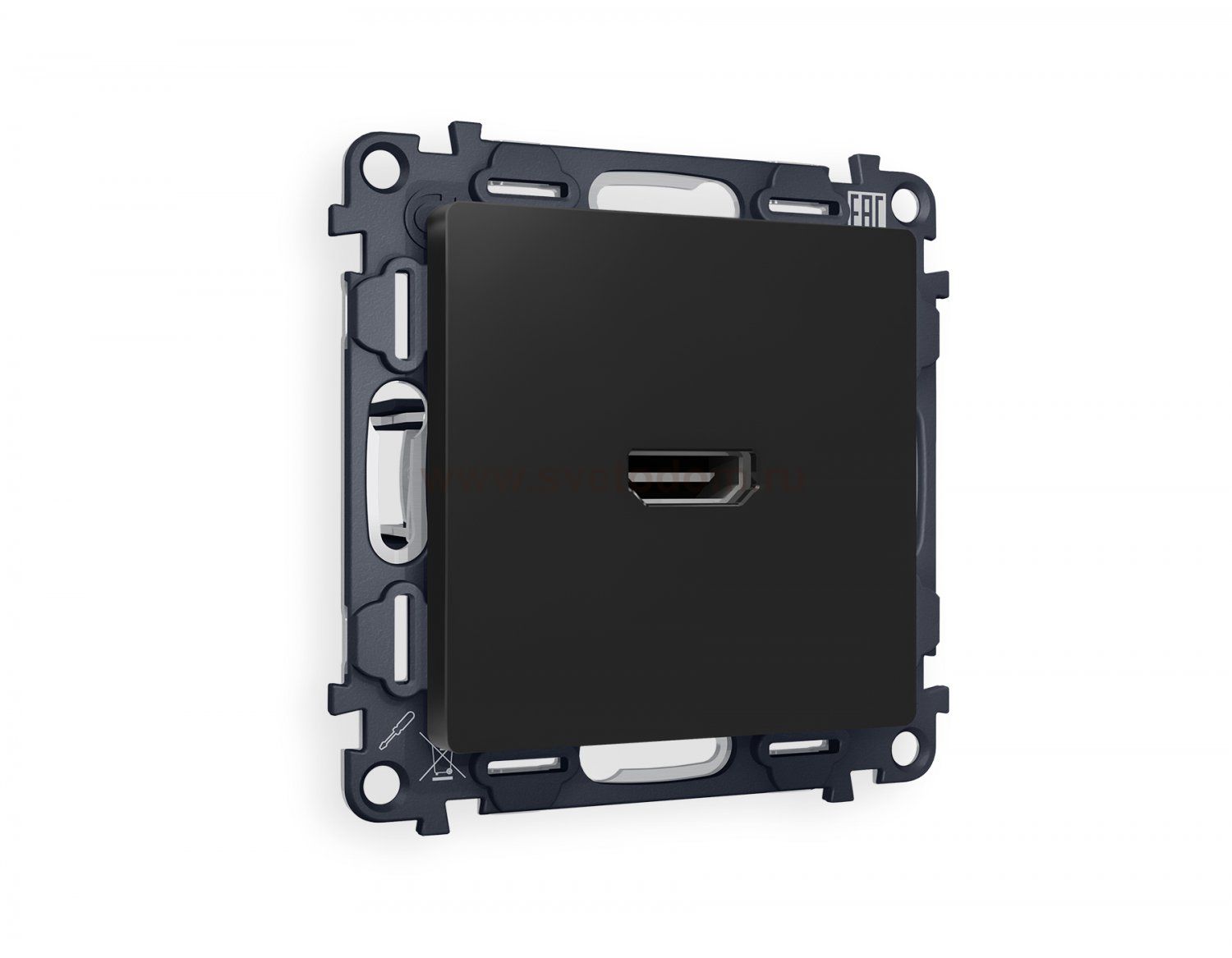 Комплект механизма розетки HDMI 2.0 ALFA MA814010 Черный матовый 40V/500mA 2.0GHz 5-18Gbit/s QUANT Ambrella Volt