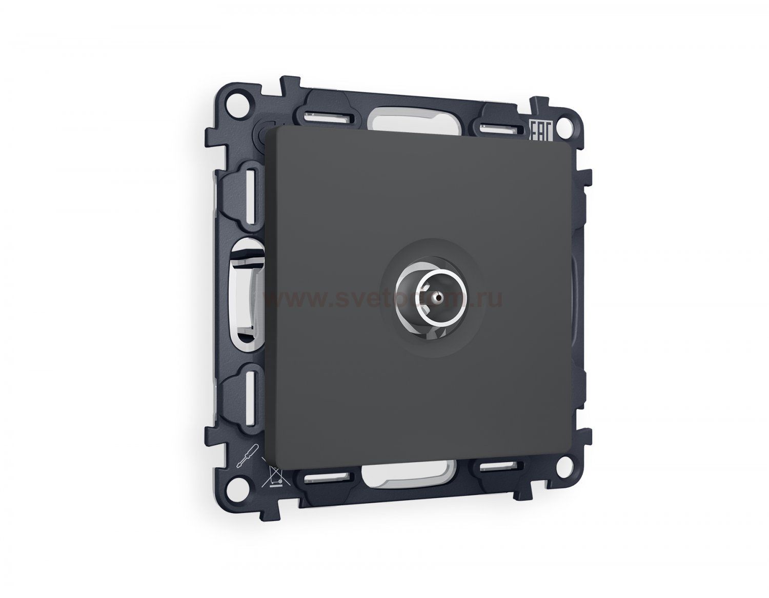 Комплект механизма TV розетки оконечной ALFA MA913010 Графит мягкое касание 50-870 MHz 1dB QUANT Ambrella Volt