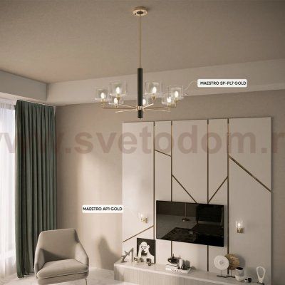 Люстра Crystallux MAESTRO SP-PL7 GOLD MAESTRO