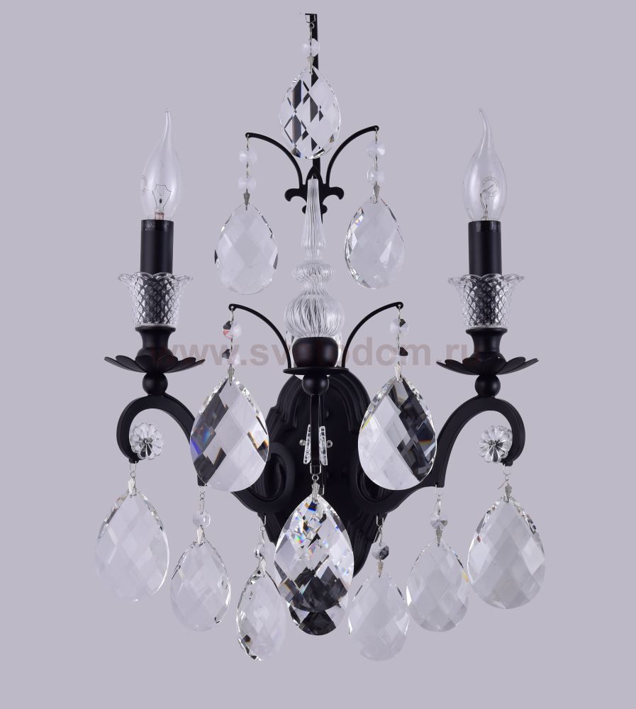 Светильник бра Crystal Lux MAGNIFICO AP2 BLACK/TRANSPARENT (2310/402)