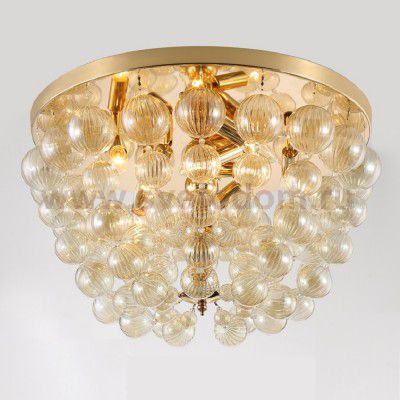 Светильник потолочный Crystal lux MALLORCA PL8 GOLD/AMBER 2321/108