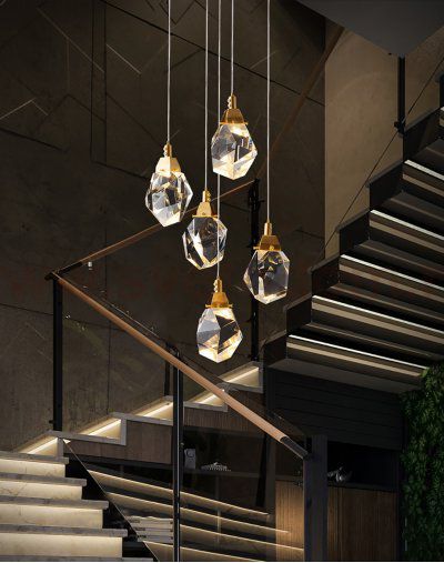 Подвесной светильник Crystal rock 5 gold MD-020B-5 gold Delight