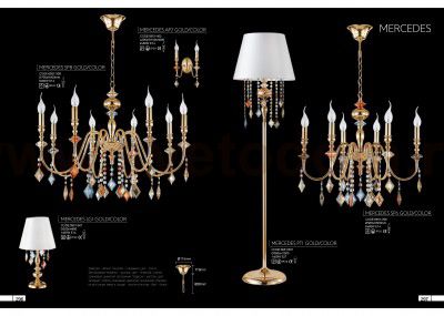 Светильник бра Crystal Lux MERCEDES AP2 GOLD/COLOR (0951/402)
