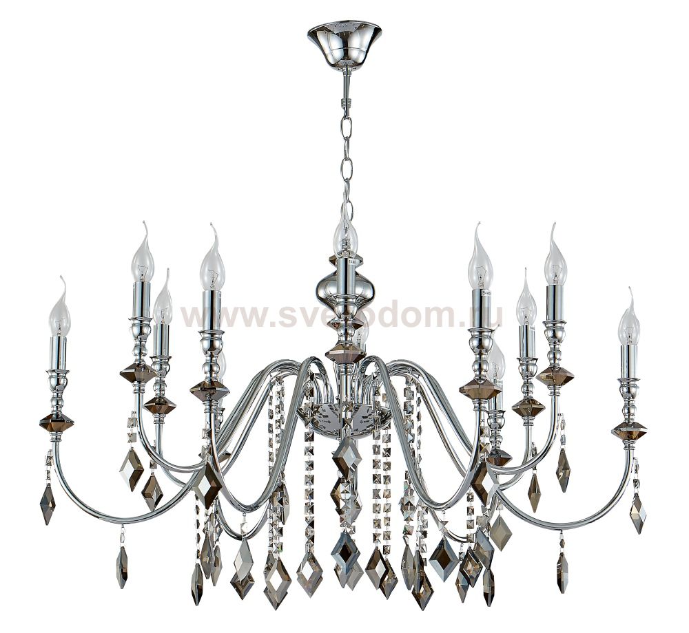 Люстра Crystal Lux MERCEDES SP6+6 CHROME/SMOKE (0950/312)