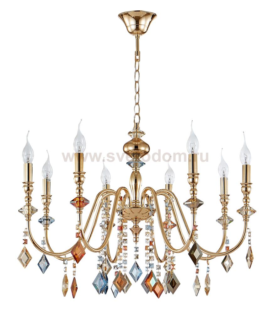 Люстра Crystal Lux MERCEDES SP8 GOLD/COLOR (0951/308)