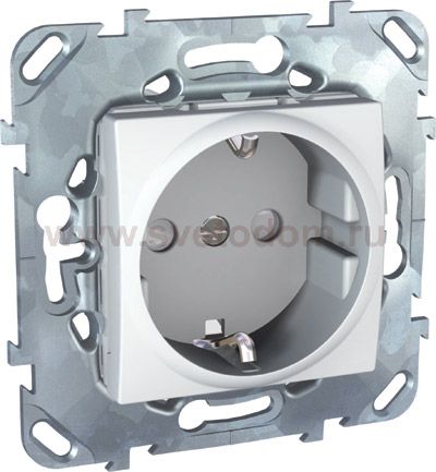 Розетка 1-ая с с/з с защитными шторками винт. зажим MGU5.037.18ZD
