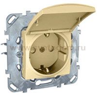 Розетка 1-ая с/з, с крышкой и защитными шторками, винт.зажим MGU5.037.25TAZD