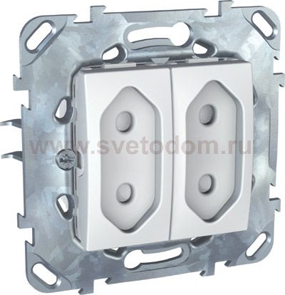 Розетка 2-ая, б/з, 10А, со шторками, для узких вилок MGU5.3131.18ZD