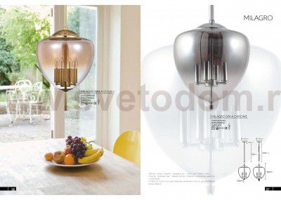 Светильник подвесной Crystal Lux MILAGRO SP4 A CHROME (2474/204)