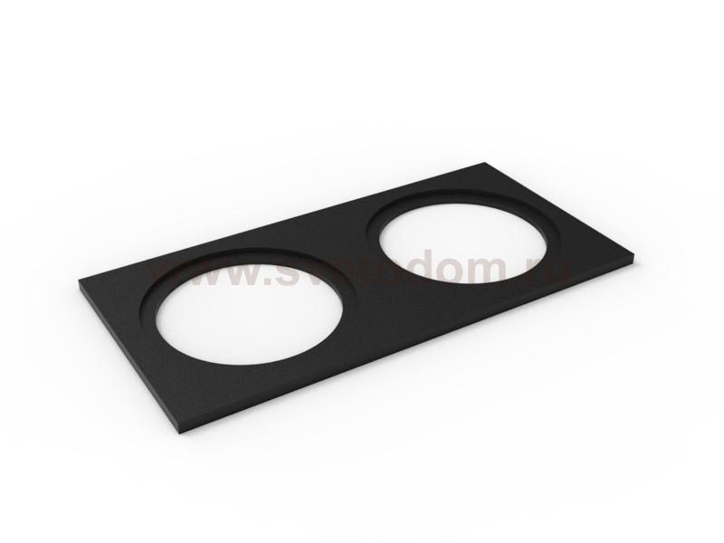 Рамка двойная для MINI COMBO, квадратная, черная MINI-COMBO-S2-BL