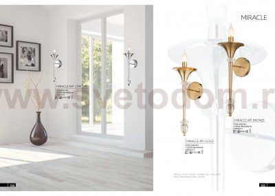 Светильник бра Crystal Lux MIRACLE AP1 GOLD (2492/401)