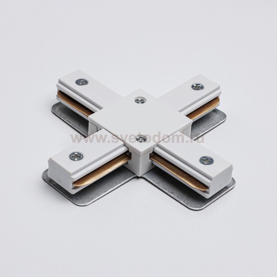 Х-коннектор для однофазного трекового шинопровода MKA-004-1 Белый Basic Mikami