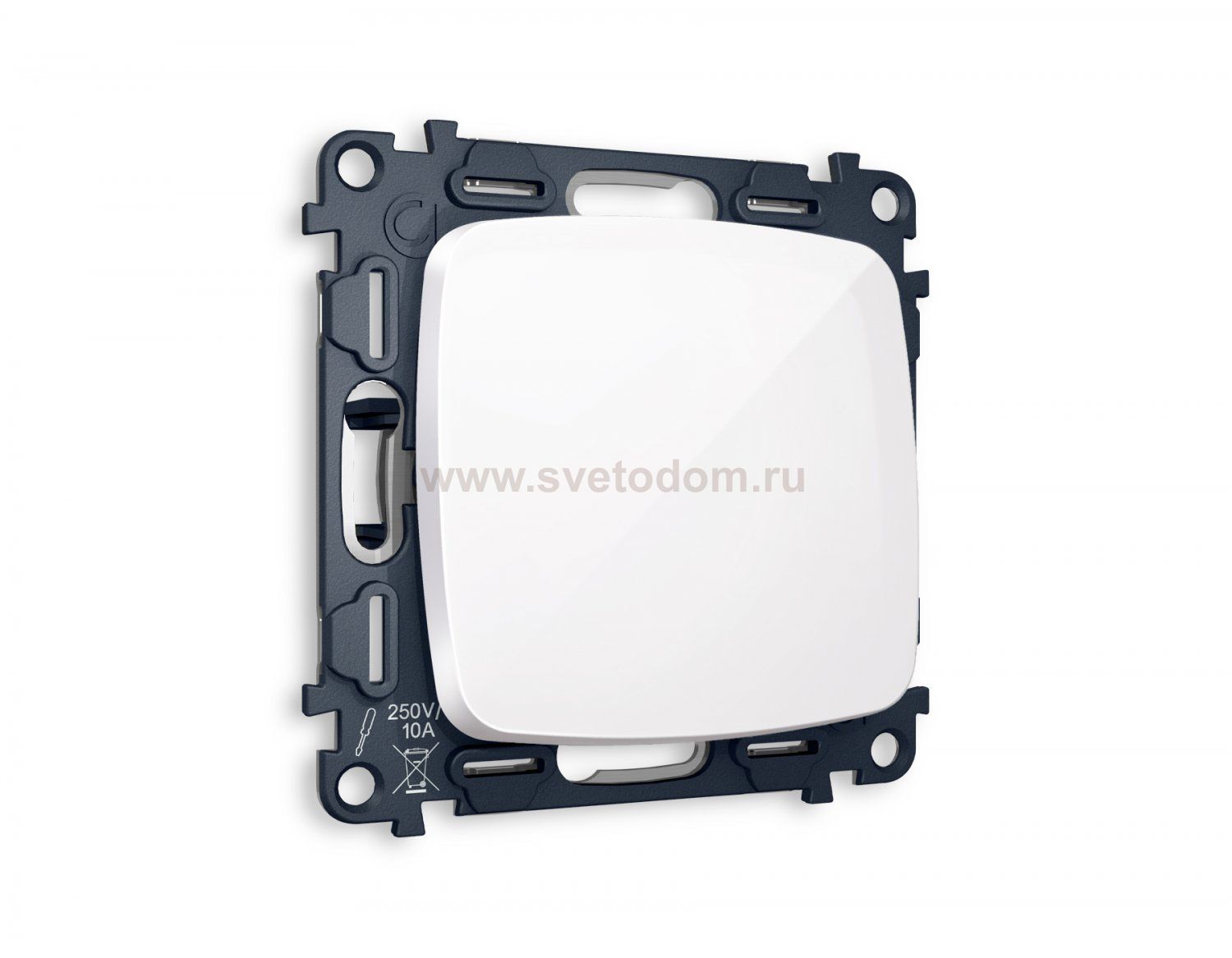 Комплект механизма 1-клавишного выключателя OMEGA MO101010 Белый глянец QUANT Ambrella Volt