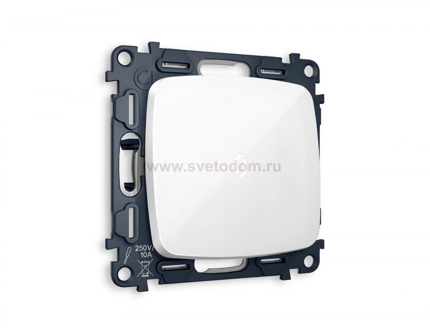 Комплект механизма 1-клавишного выключателя с подсветкой 5600K OMEGA MO102015 Белый глянец QUANT Ambrella Volt