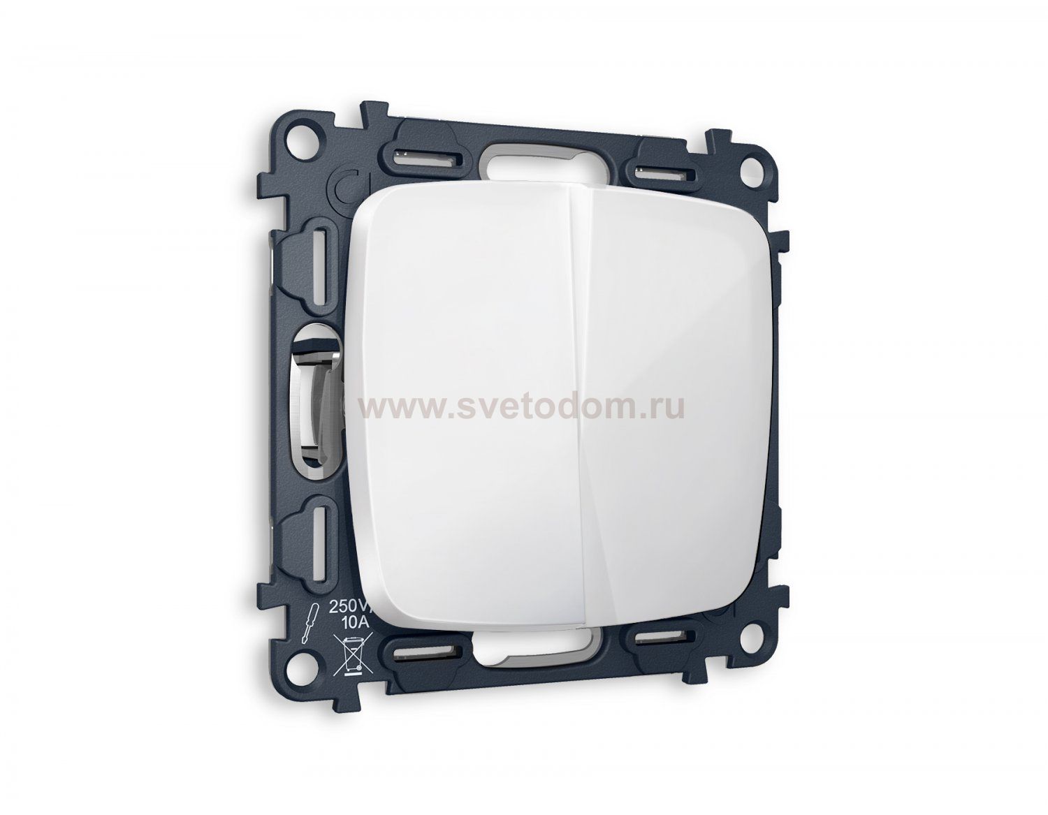 Комплект механизма 2-клавишного выключателя OMEGA MO103010 Белый глянец QUANT Ambrella Volt