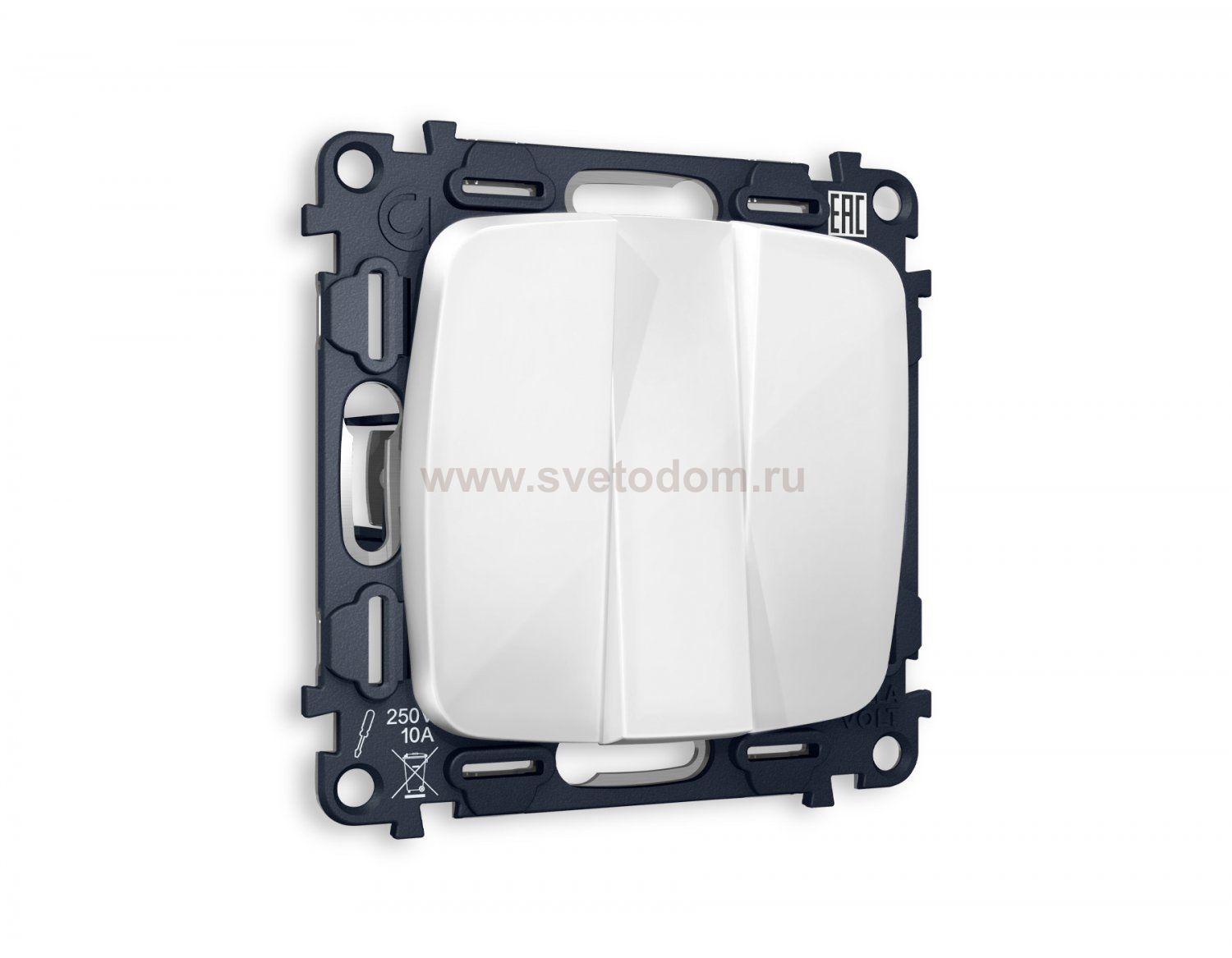 Комплект механизма 3-клавишного выключателя OMEGA MO105010 Белый глянец QUANT Ambrella Volt