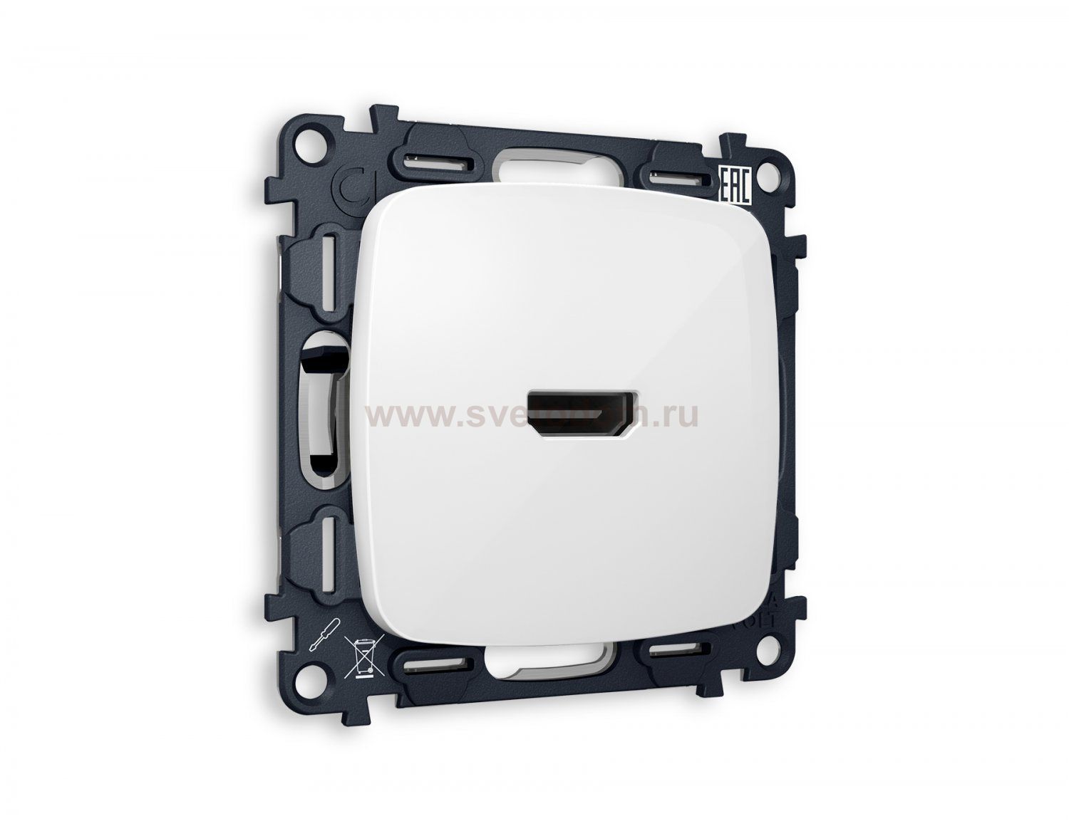 Комплект механизма розетки HDMI 2.0 OMEGA MO114010 Белый глянец 40V/500mA 2.0GHz 5-18Gbit/s QUANT Ambrella Volt