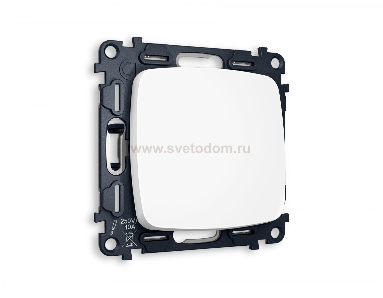 Комплект механизма 1-клавишного проходного выключателя OMEGA MO121020 Белый матовый QUANT Ambrella Volt