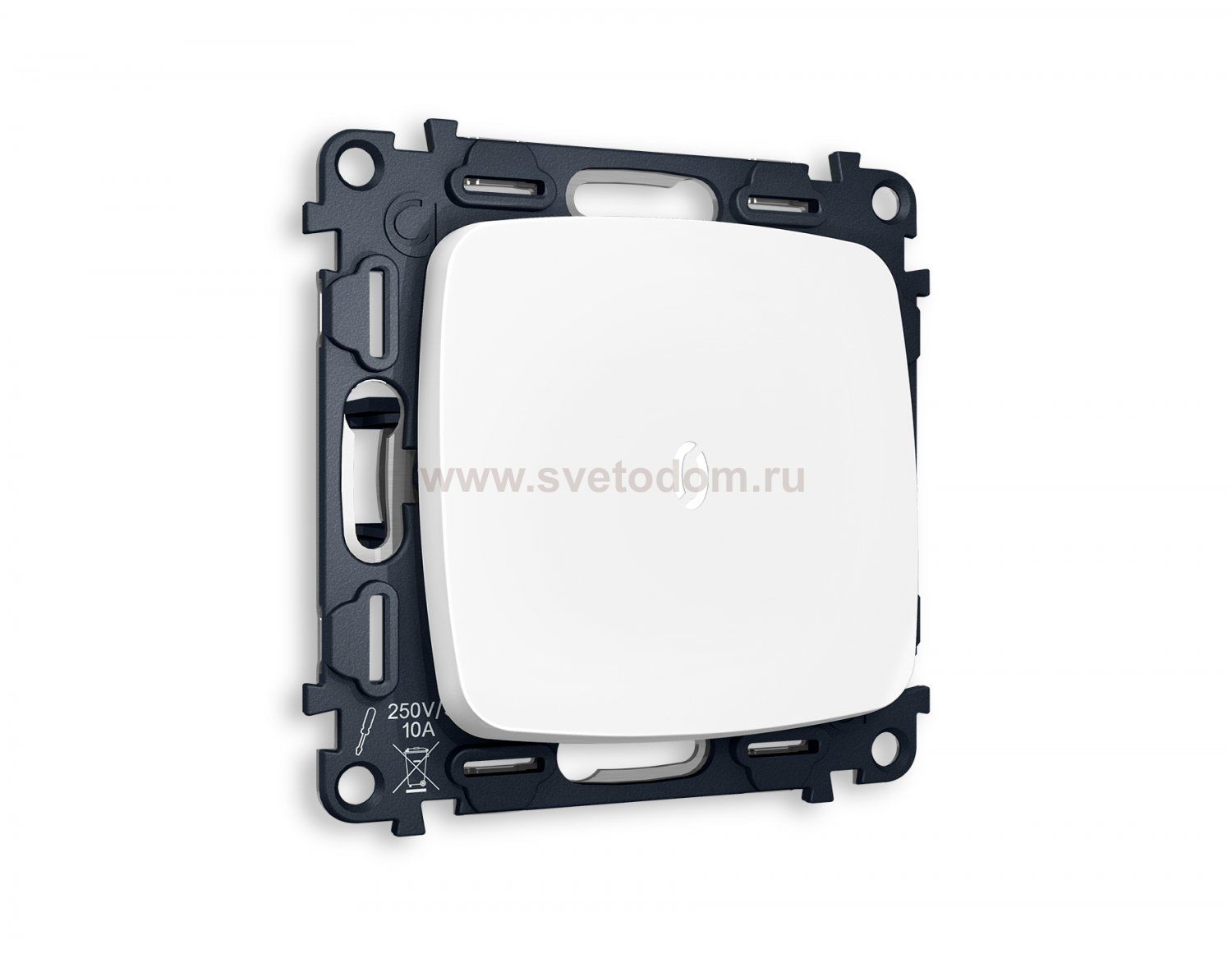 Комплект механизма 1-клавишного проходного выключателя с подсветкой 5600K OMEGA MO122035 Белый матовый QUANT Ambrella Volt