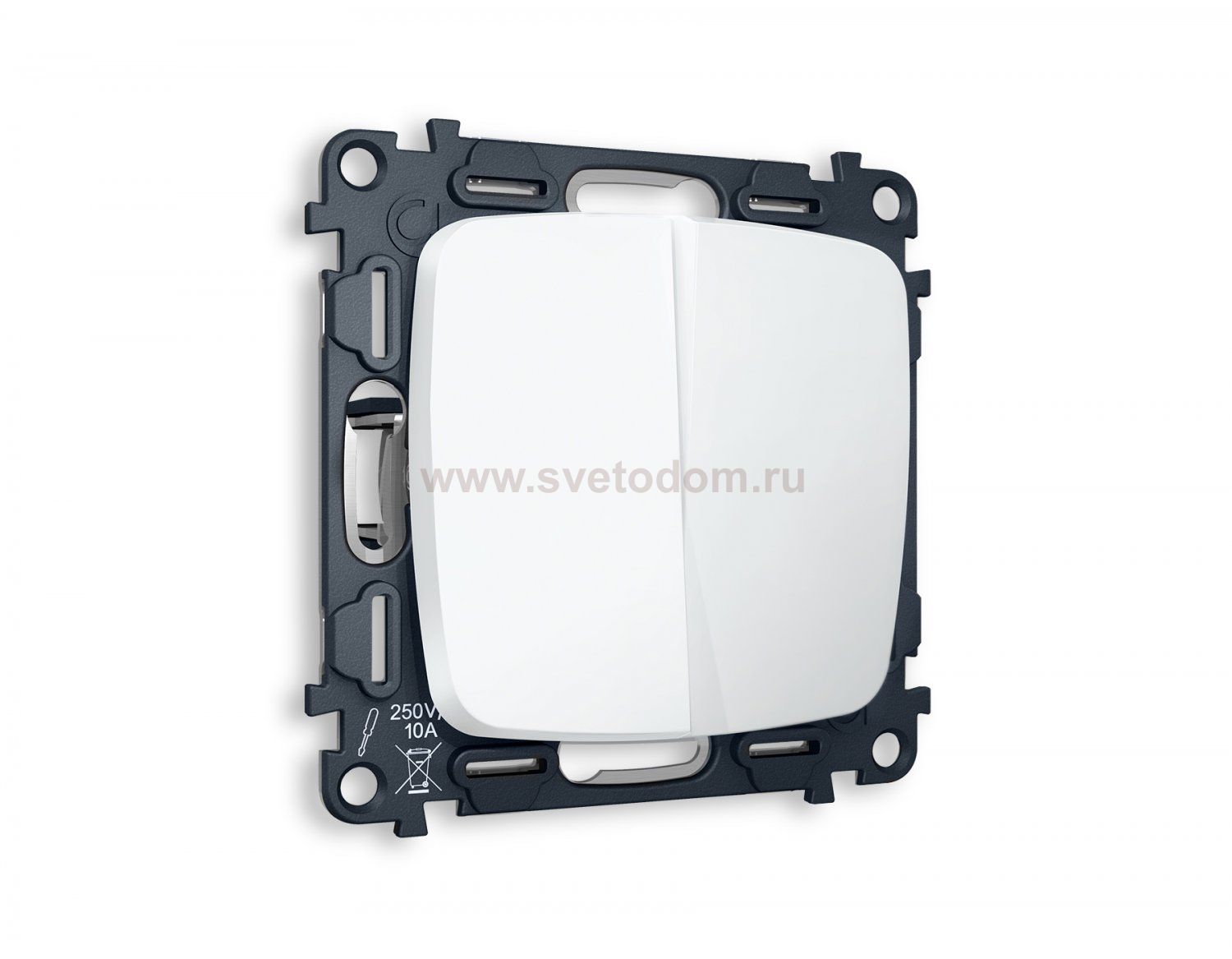 Комплект механизма 2-клавишного выключателя OMEGA MO123010 Белый матовый QUANT Ambrella Volt