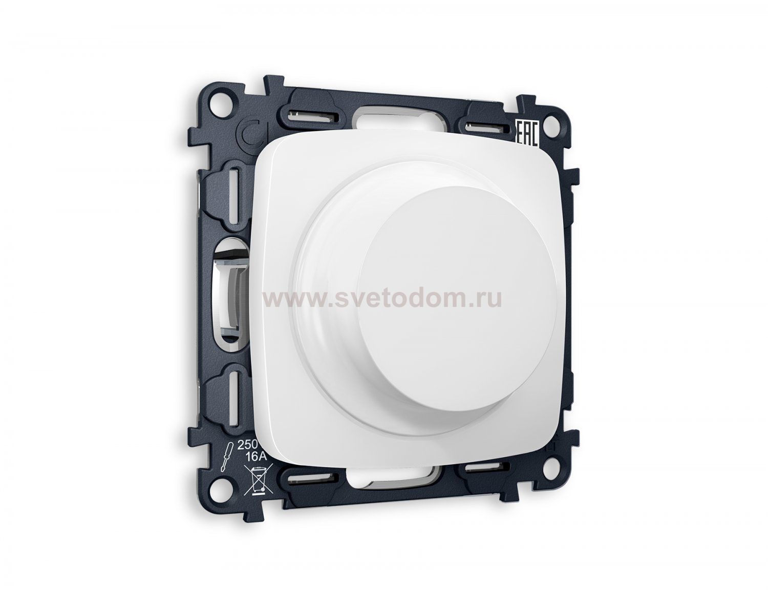 Комплект механизма светорегулятора универсального поворотно-нажимного OMEGA MO125510 Белый матовый 25-600W/LED 5-300W QUANT Ambrella Volt