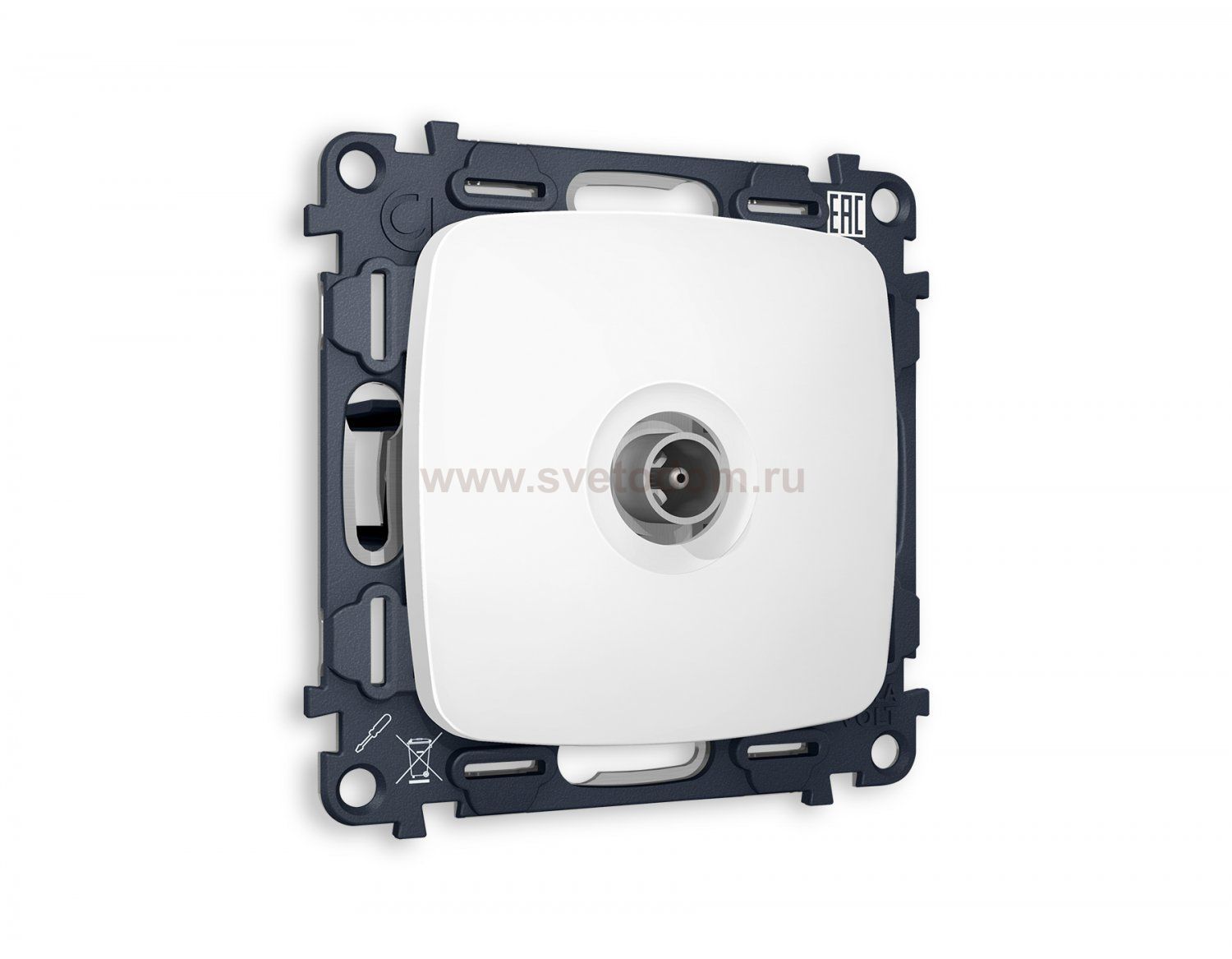 Комплект механизма TV розетки оконечной OMEGA MO133010 Белый матовый 50-870 MHz 1dB QUANT Ambrella Volt