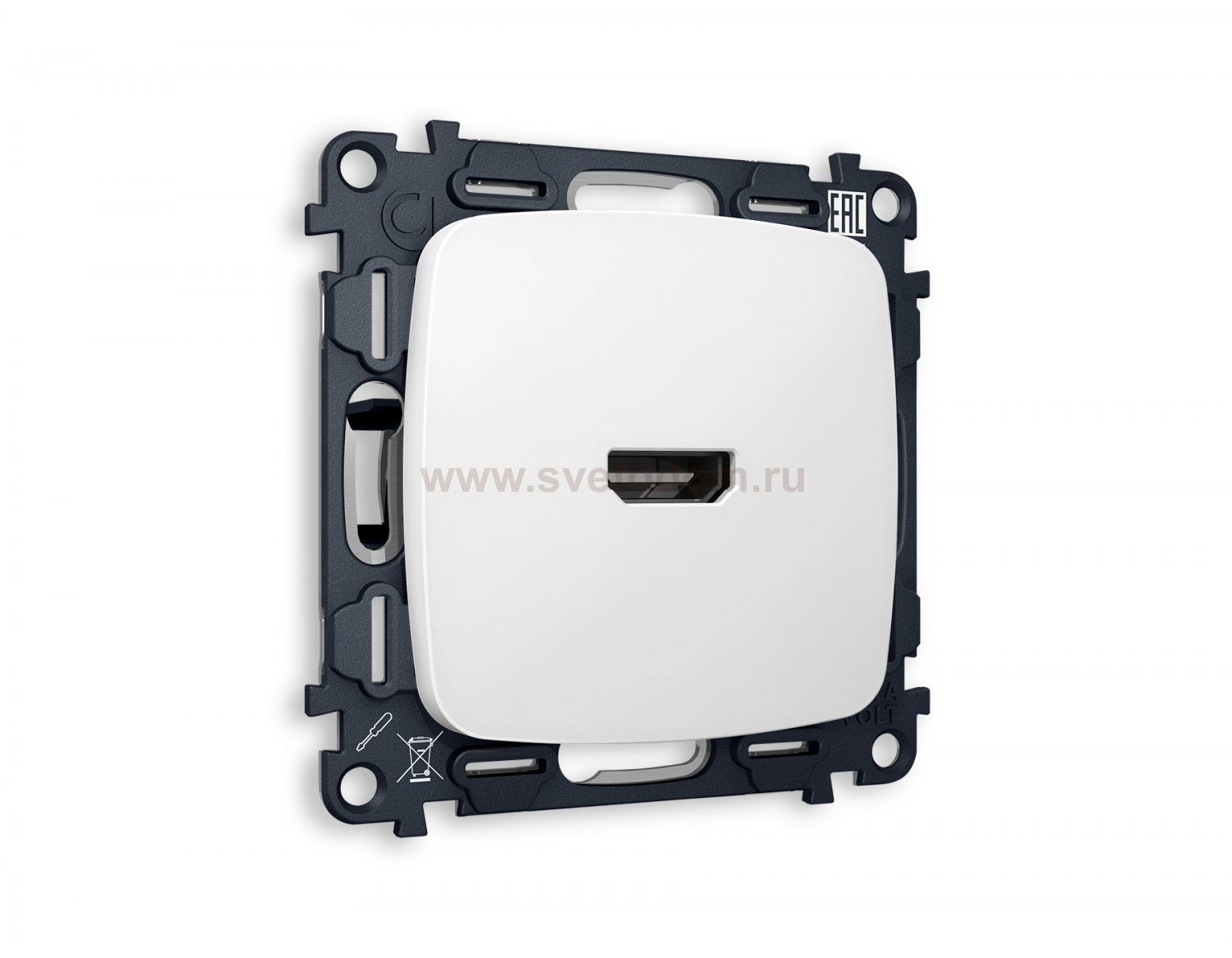 Комплект механизма розетки HDMI 2.0 OMEGA MO134010 Белый матовый 40V/500MO 2.0GHz 5-18Gbit/s QUANT Ambrella Volt