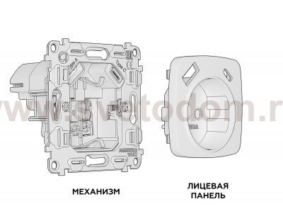 Комплект механизма электрической розетки OMEGA MO210010 Жемчуг 2USB A+C 20W быстрая зарядка с заземлением и шторками 2P+E 16A-250V QUANT Ambrella Volt