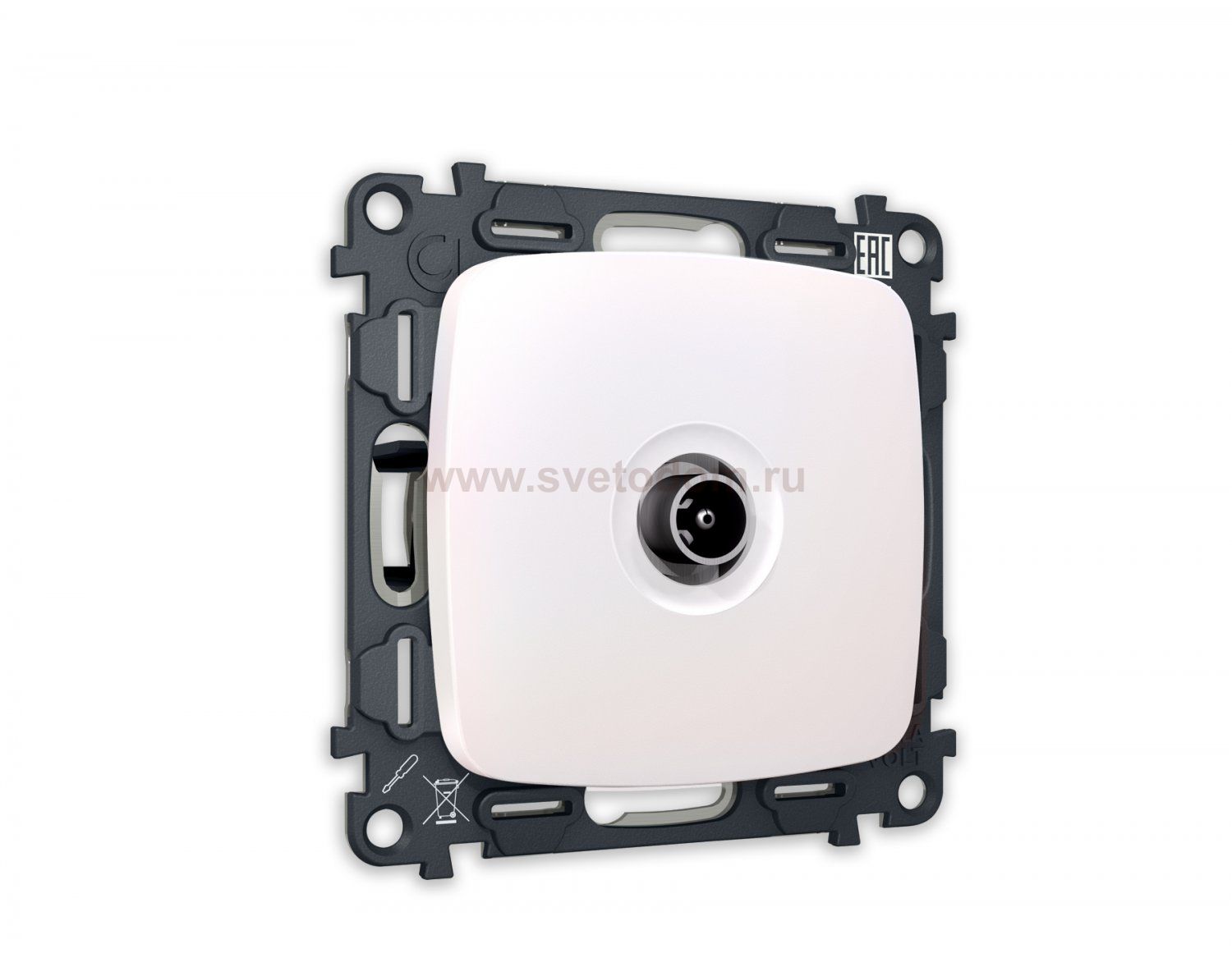 Комплект механизма TV розетки оконечной OMEGA MO213010 Жемчуг 50-870 MHz 1dB QUANT Ambrella Volt