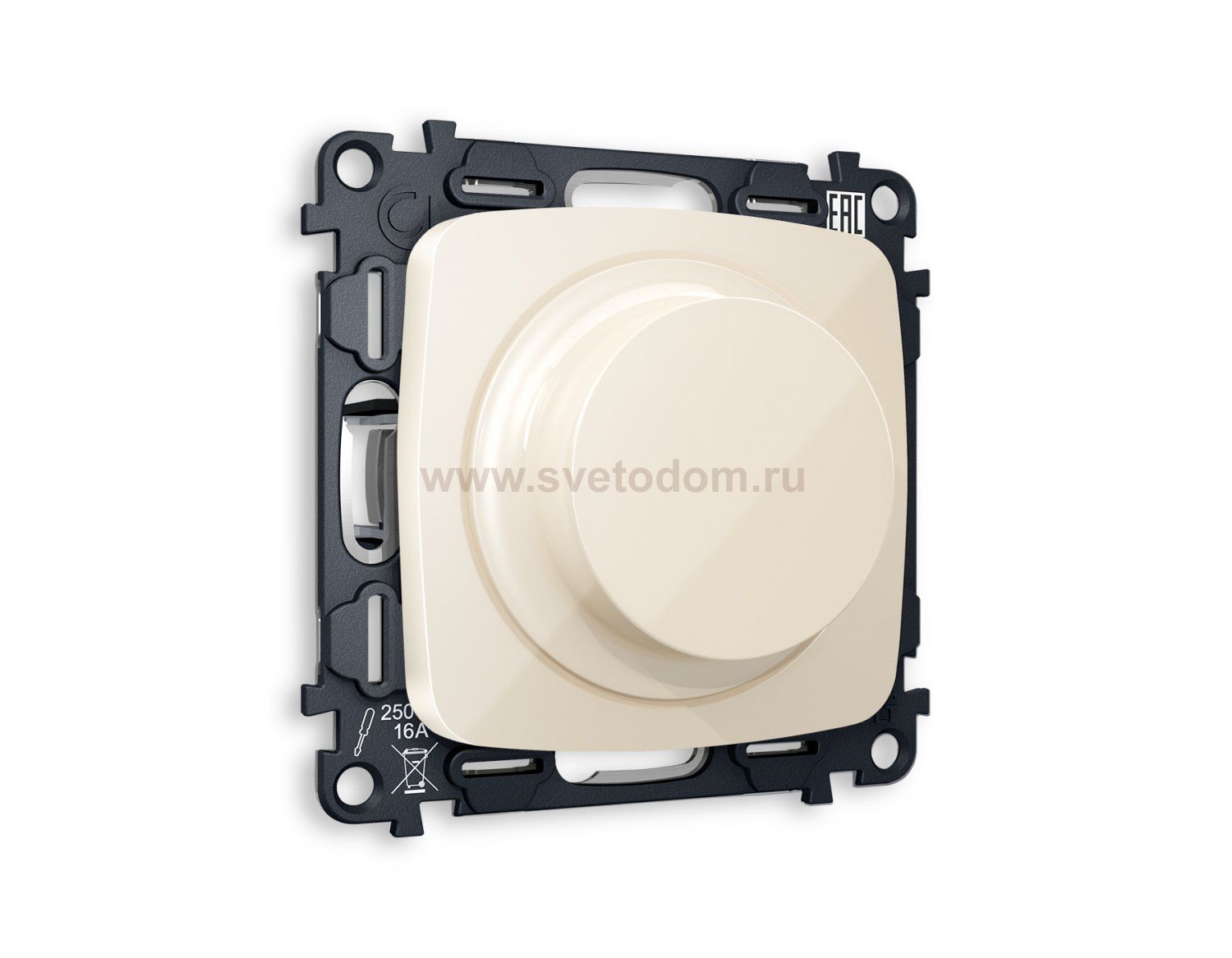 Комплект механизма светорегулятора универсального поворотно-нажимного OMEGA MO305510 Бежевый глянец 25-600W/LED 5-300W QUANT Ambrella Volt