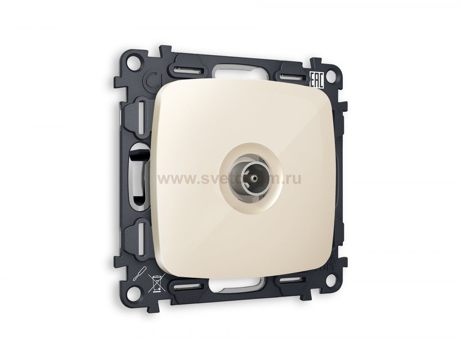 Комплект механизма TV розетки оконечной OMEGA MO313010 Бежевый глянец 50-870 MHz 1dB QUANT Ambrella Volt