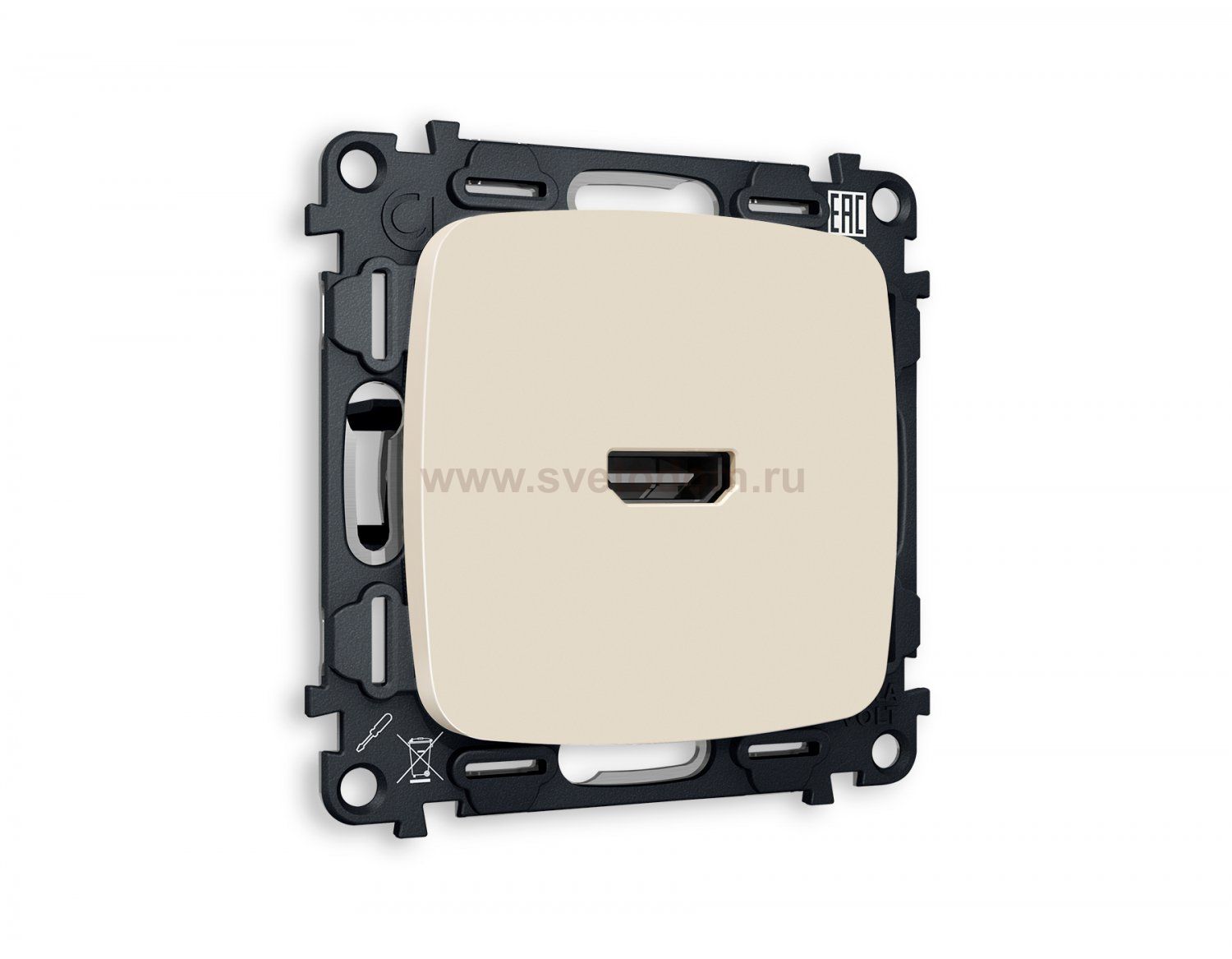 Комплект механизма розетки HDMI 2.0 OMEGA MO334010 Бежевый матовый 40V/500MO 2.0GHz 5-18Gbit/s QUANT Ambrella Volt