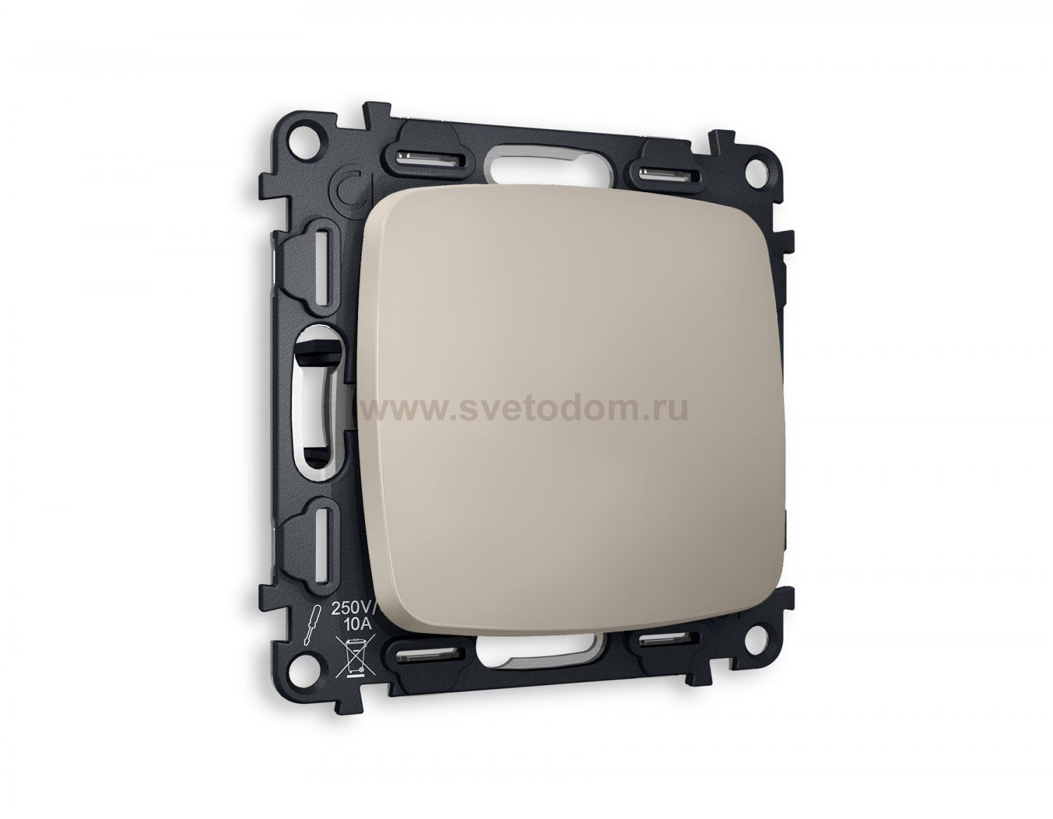 Комплект механизма 1-клавишного проходного выключателя OMEGA MO361020 Серо-бежевый матовый QUANT Ambrella Volt