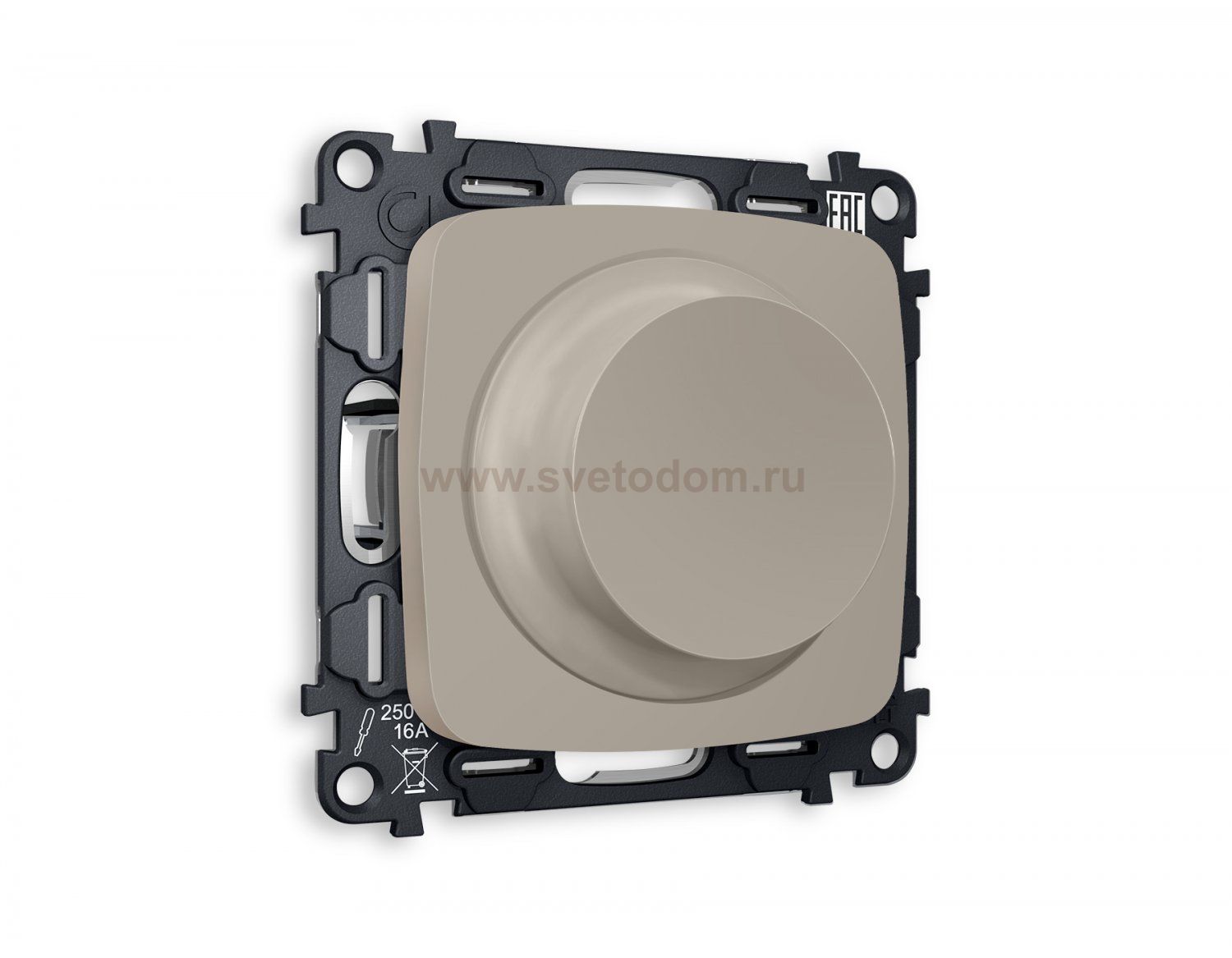 Комплект механизма светорегулятора универсального поворотно-нажимного OMEGA MO365510 Серо-бежевый матовый 25-600W/LED 5-300W QUANT Ambrella Volt