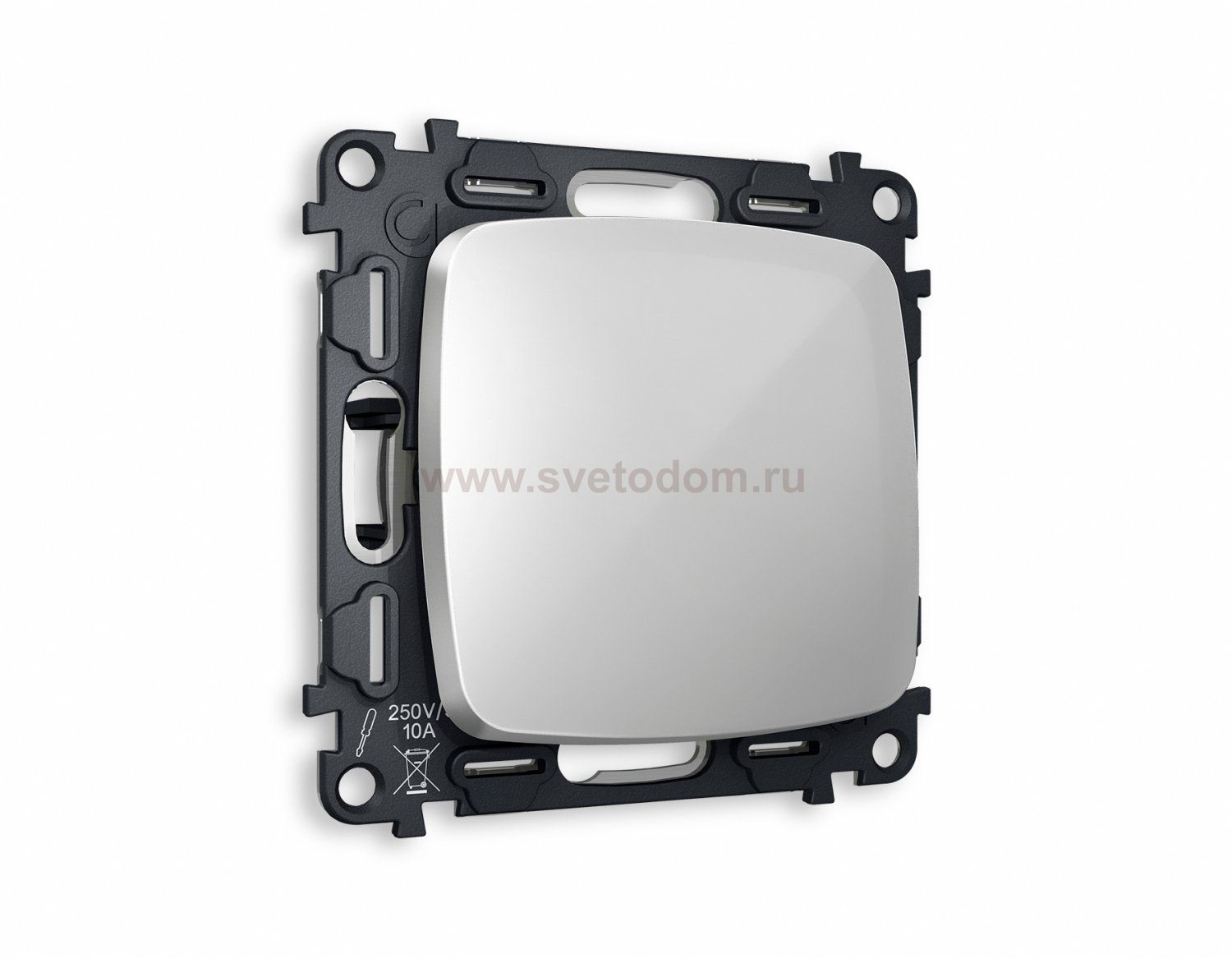 Комплект механизма 1-клавишного выключателя OMEGA MO401010 Серебро глянец QUANT Ambrella Volt