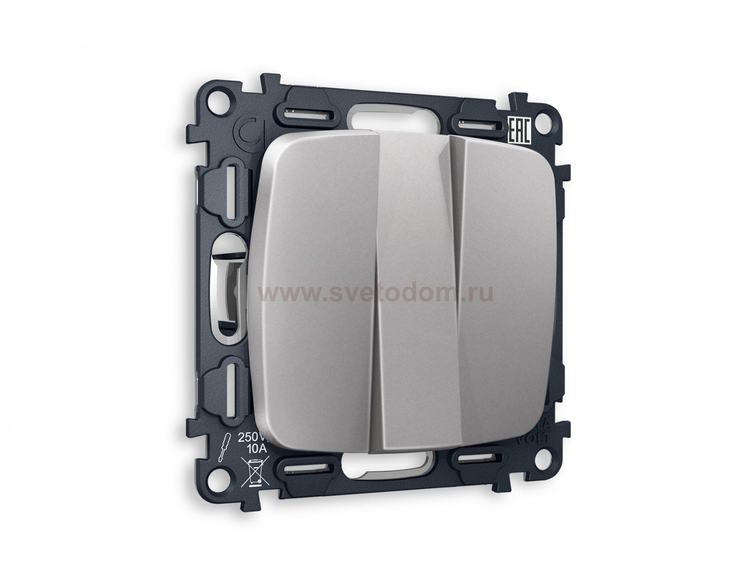 Комплект механизма 3-клавишного выключателя OMEGA MO505010 Сталь матовый QUANT Ambrella Volt