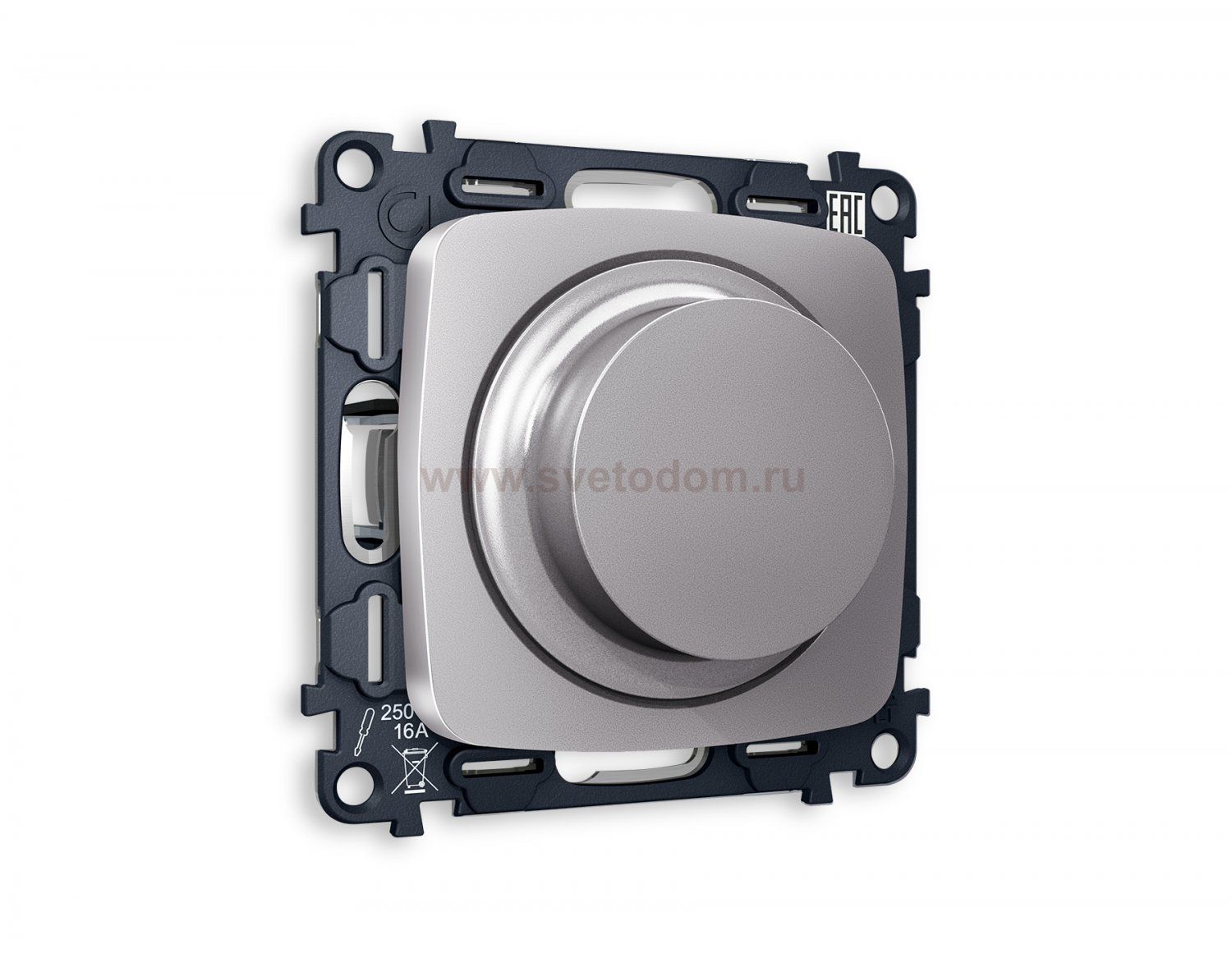 Комплект механизма светорегулятора универсального поворотно-нажимного OMEGA MO505510 Сталь матовый 25-600W/LED 5-300W QUANT Ambrella Volt