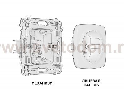 Комплект механизма электрической розетки OMEGA MO506010 Сталь матовый с заземлением на винтовых зажимах 2P+E 16A-250V QUANT Ambrella Volt