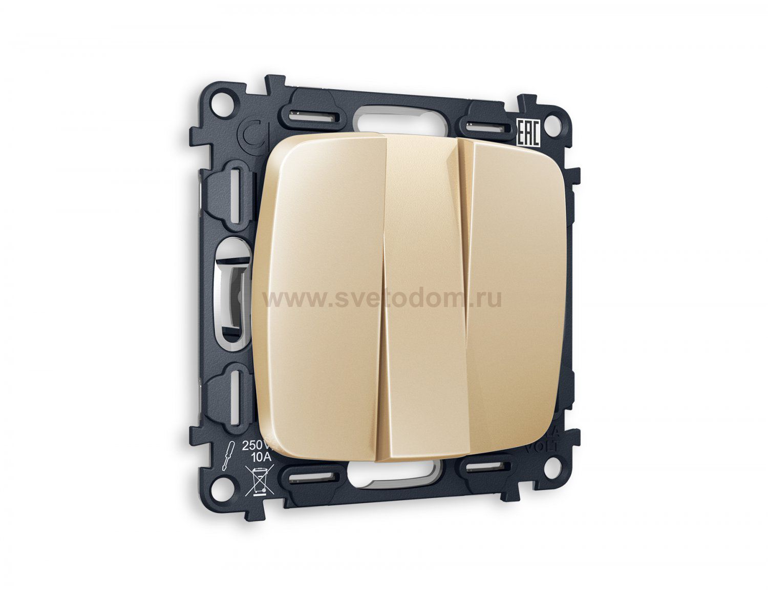 Комплект механизма 3-клавишного выключателя OMEGA MO605010 Шампань QUANT Ambrella Volt