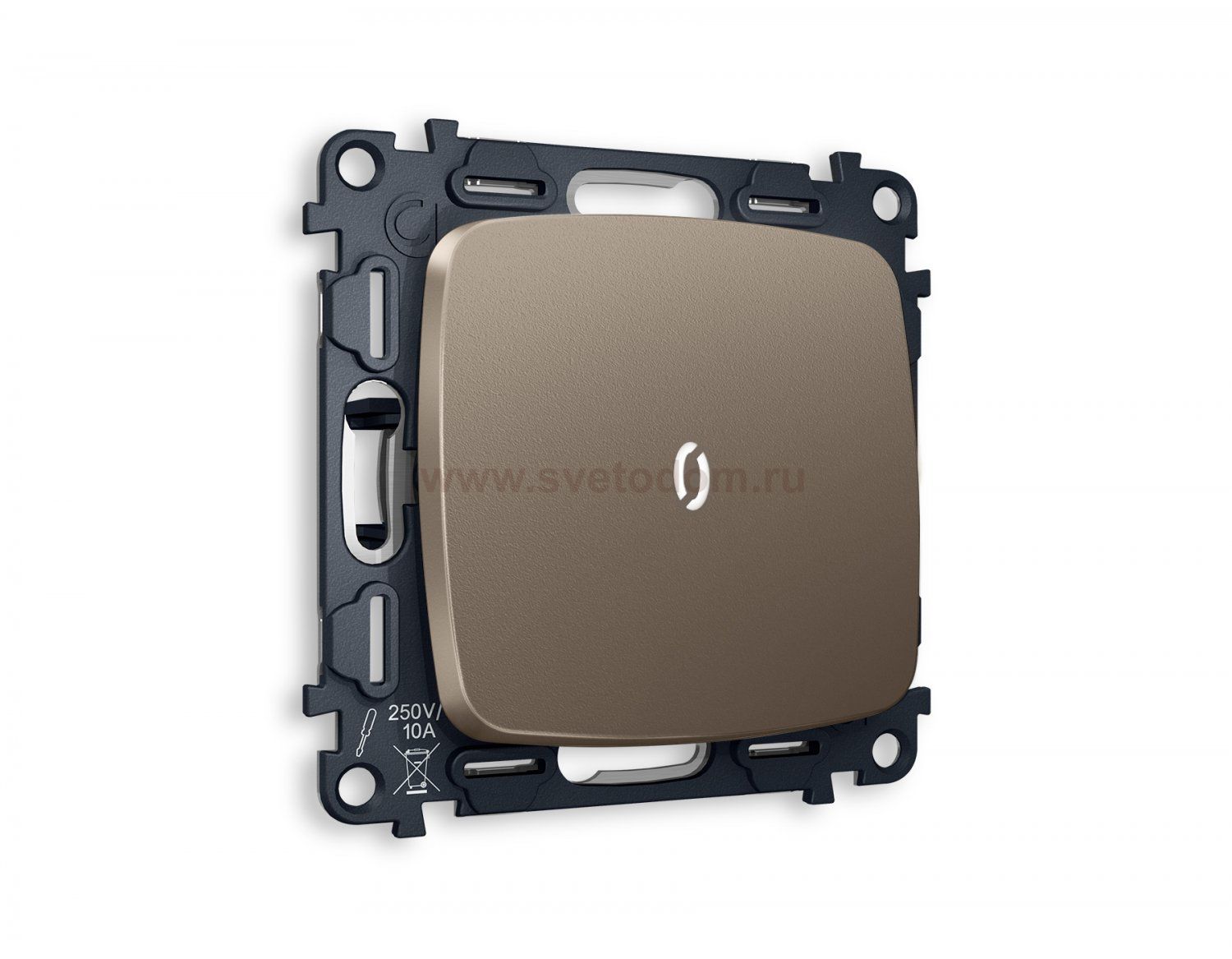 Комплект механизма 1-клавишного выключателя с подсветкой 5600K OMEGA MO632015 Темная бронза матовый QUANT Ambrella Volt