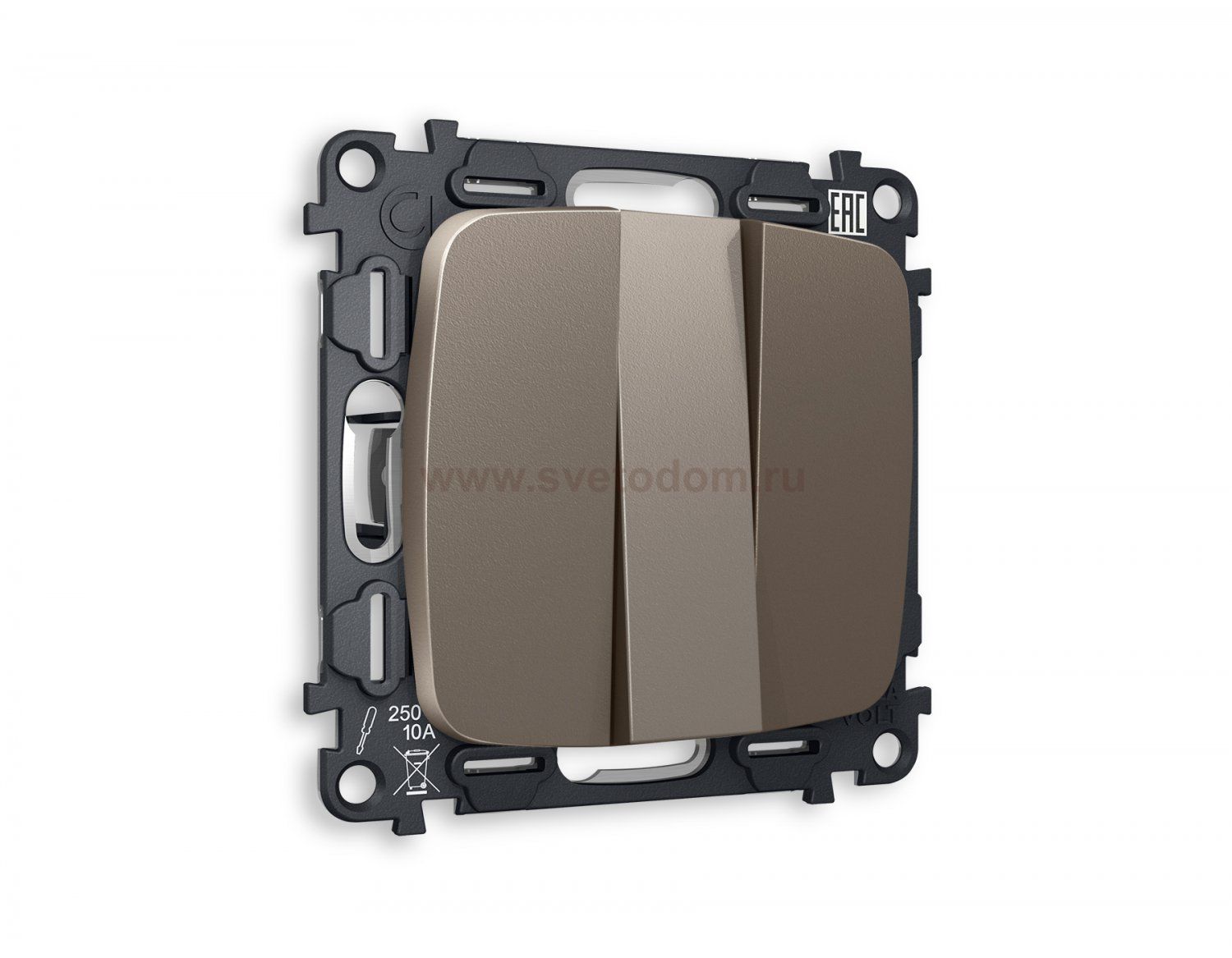 Комплект механизма 3-клавишного выключателя OMEGA MO635010 Темная бронза матовый QUANT Ambrella Volt