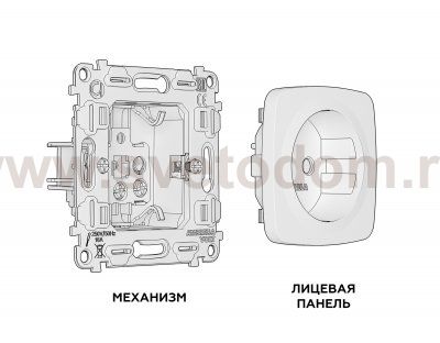Комплект механизма электрической розетки OMEGA MO637010 Темная бронза матовый с заземлением и шторками 2P+E 16A-250V QUANT Ambrella Volt