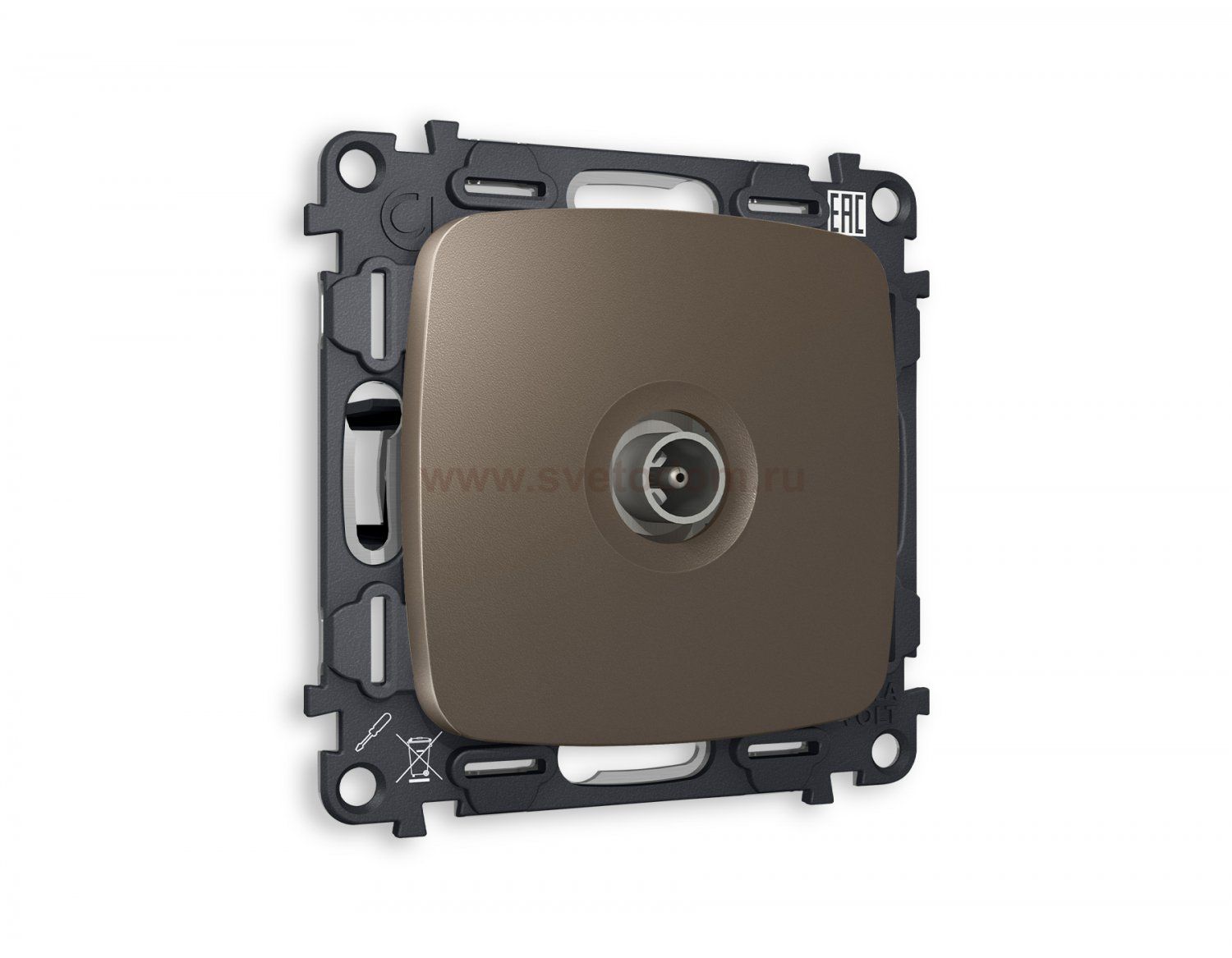 Комплект механизма TV розетки оконечной OMEGA MO643010 Темная бронза матовый 50-870 MHz 1dB QUANT Ambrella Volt