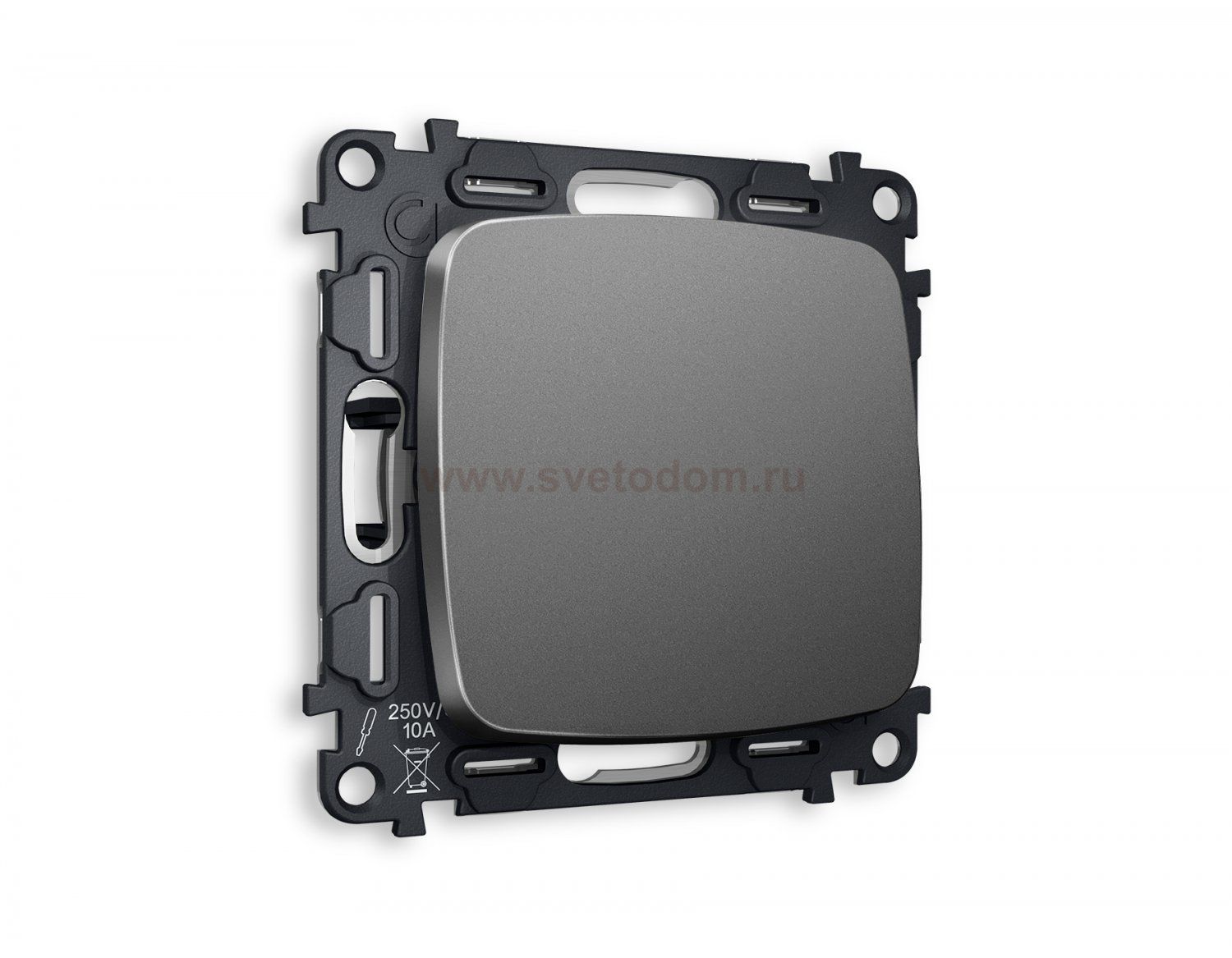 Комплект механизма 1-клавишного проходного выключателя OMEGA MO651020 Антрацит серый QUANT Ambrella Volt