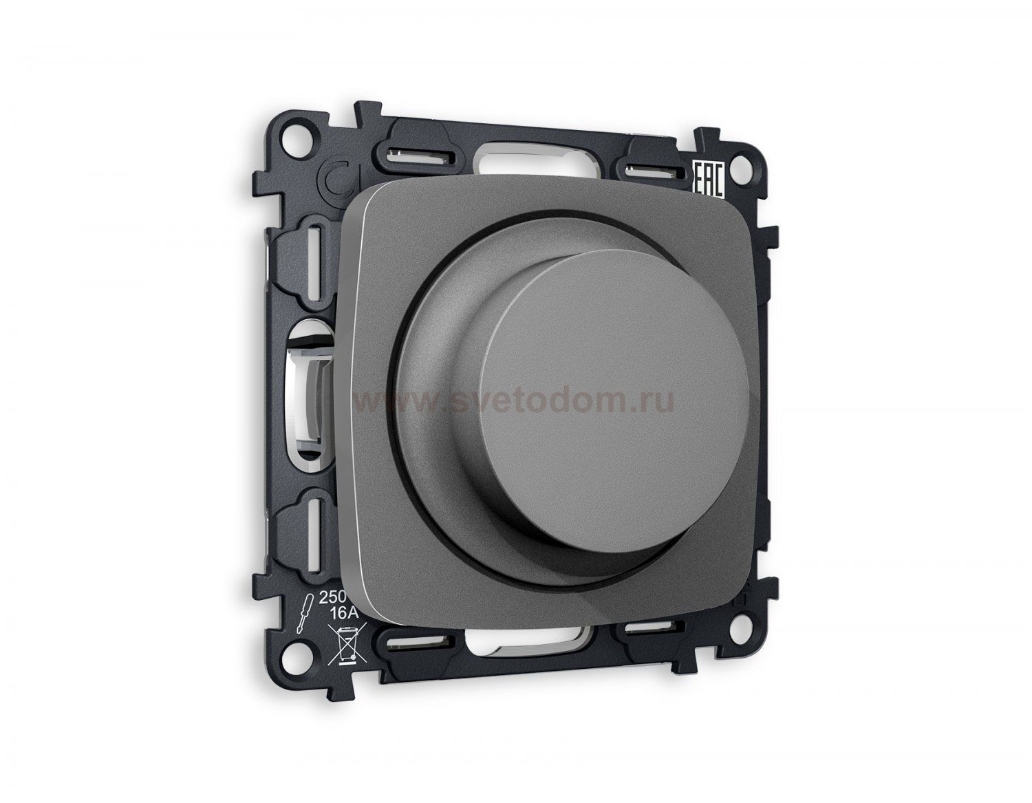 Комплект механизма светорегулятора универсального поворотно-нажимного OMEGA MO655510 Антрацит серый  25-600W/LED 5-300W QUANT Ambrella Volt