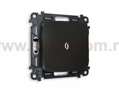 Комплект механизма 1-клавишного выключателя с подсветкой 5600K OMEGA MO802015 Черный матовый QUANT Ambrella Volt