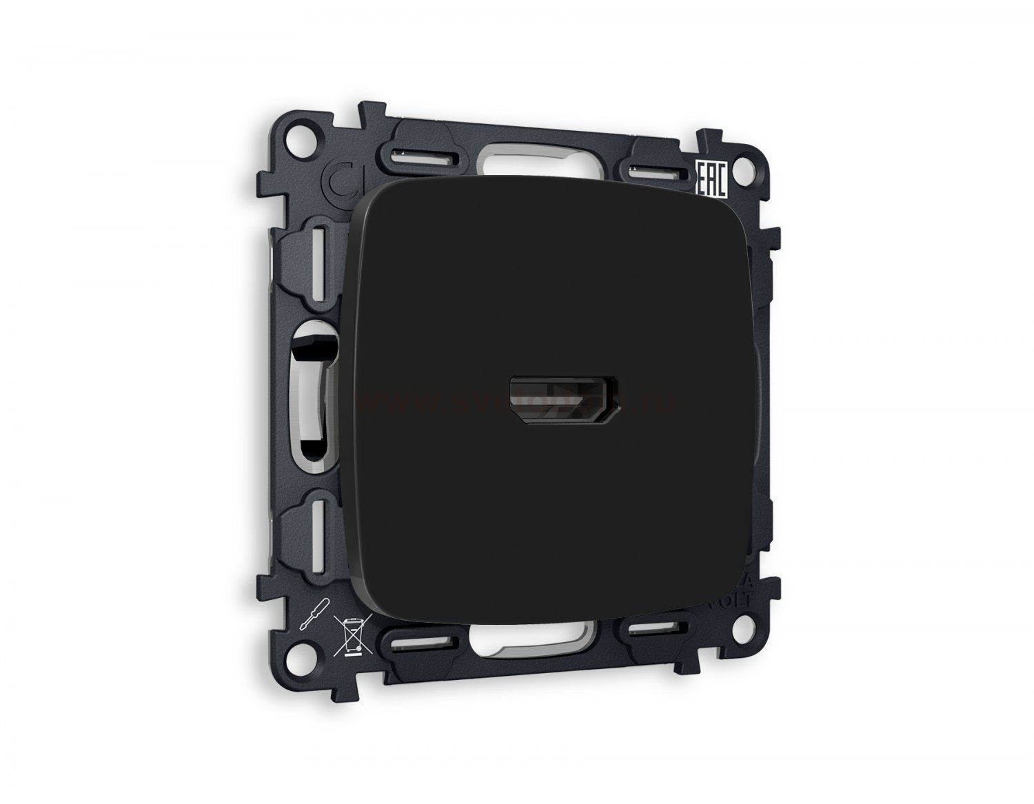 Комплект механизма розетки HDMI 2.0 OMEGA MO814010 Черный матовый 40V/500mA 2.0GHz 5-18Gbit/s QUANT Ambrella Volt