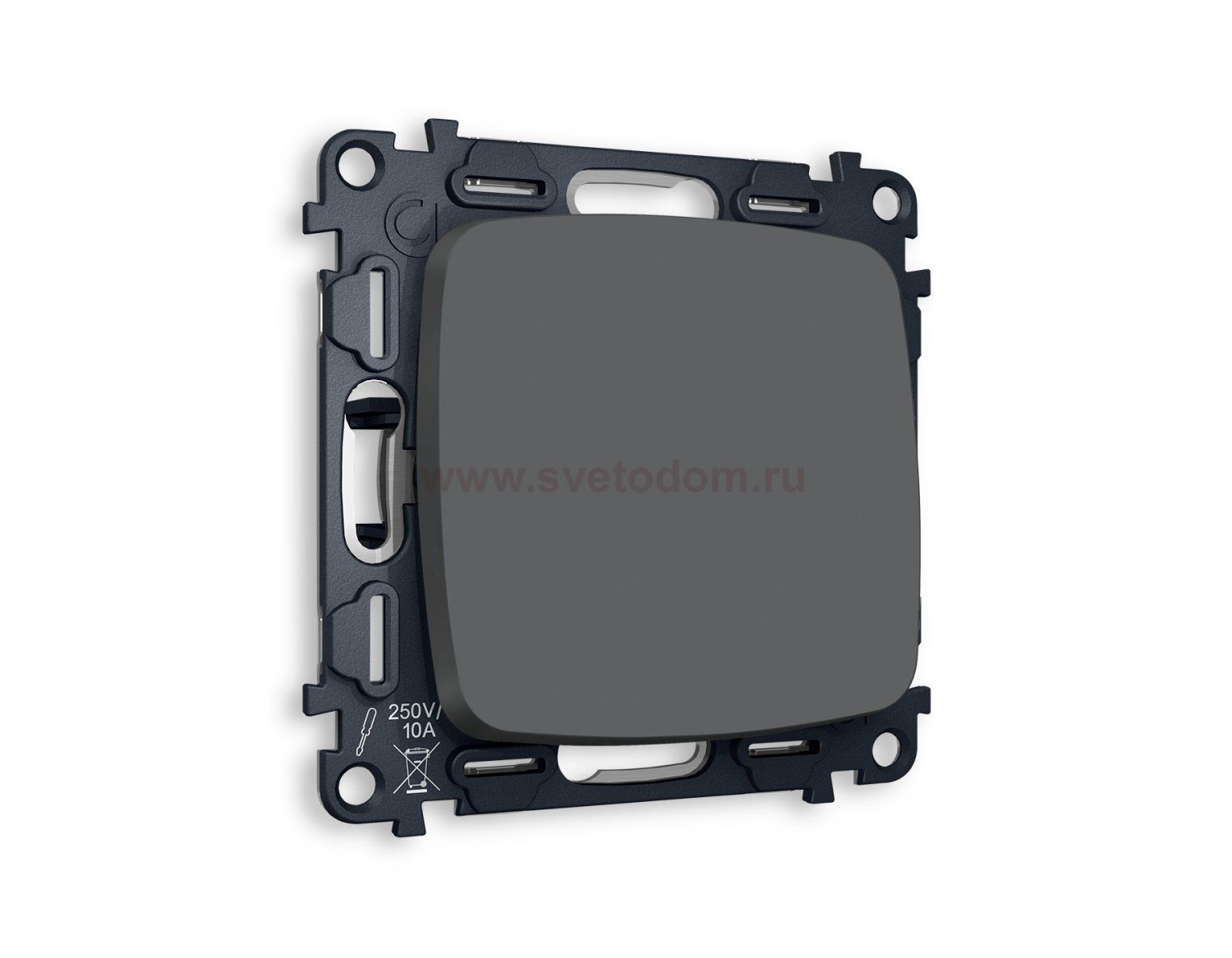 Комплект механизма 1-клавишного перекрестного выключателя OMEGA MO901030 Графит мягкое касание QUANT Ambrella Volt