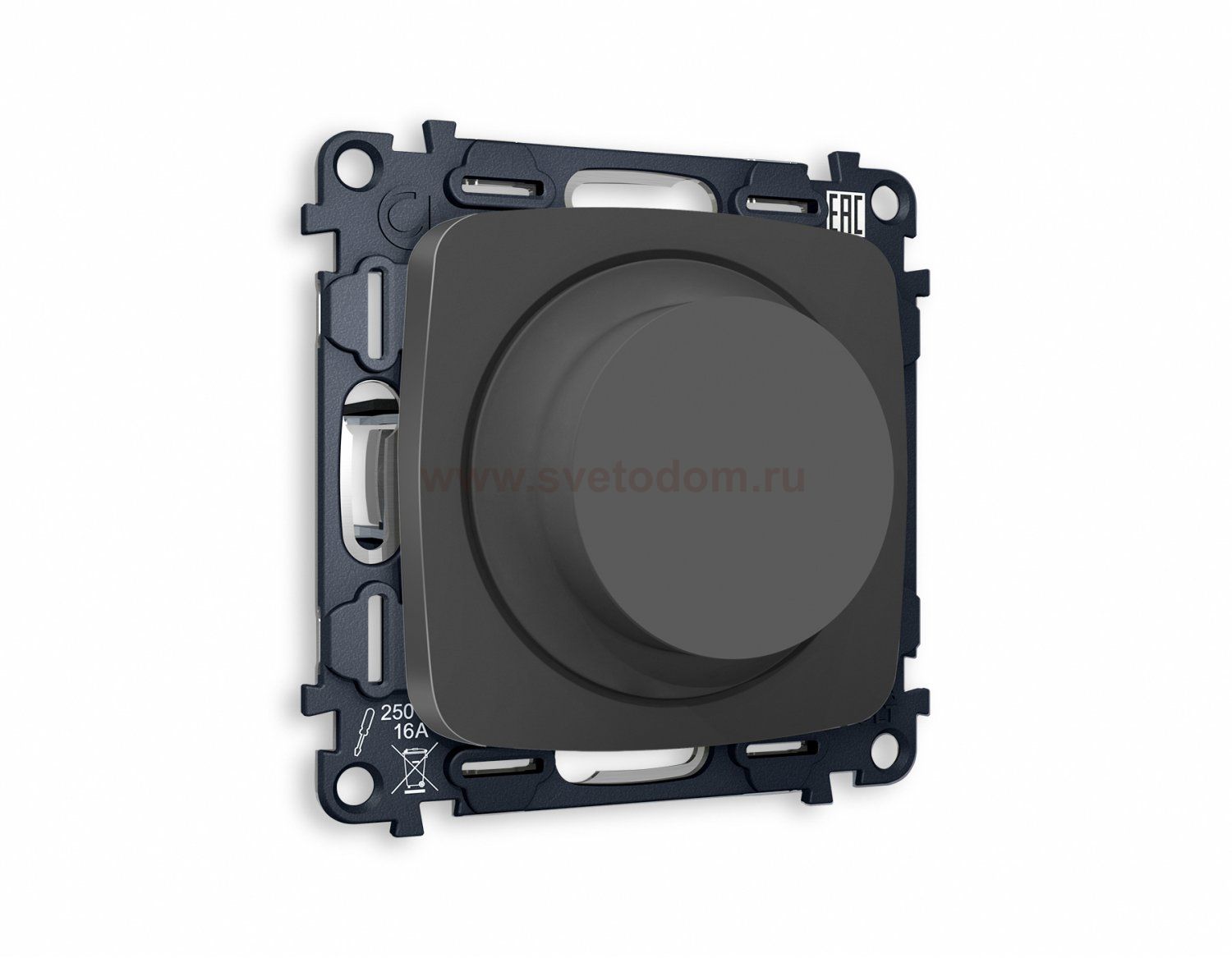 Комплект механизма светорегулятора универсального поворотно-нажимного OMEGA MO905510 Графит мягкое касание 25-600W/LED 5-300W QUANT Ambrella Volt