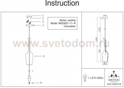 Подвесной светильник Maytoni MOD007-11-R Lacrima